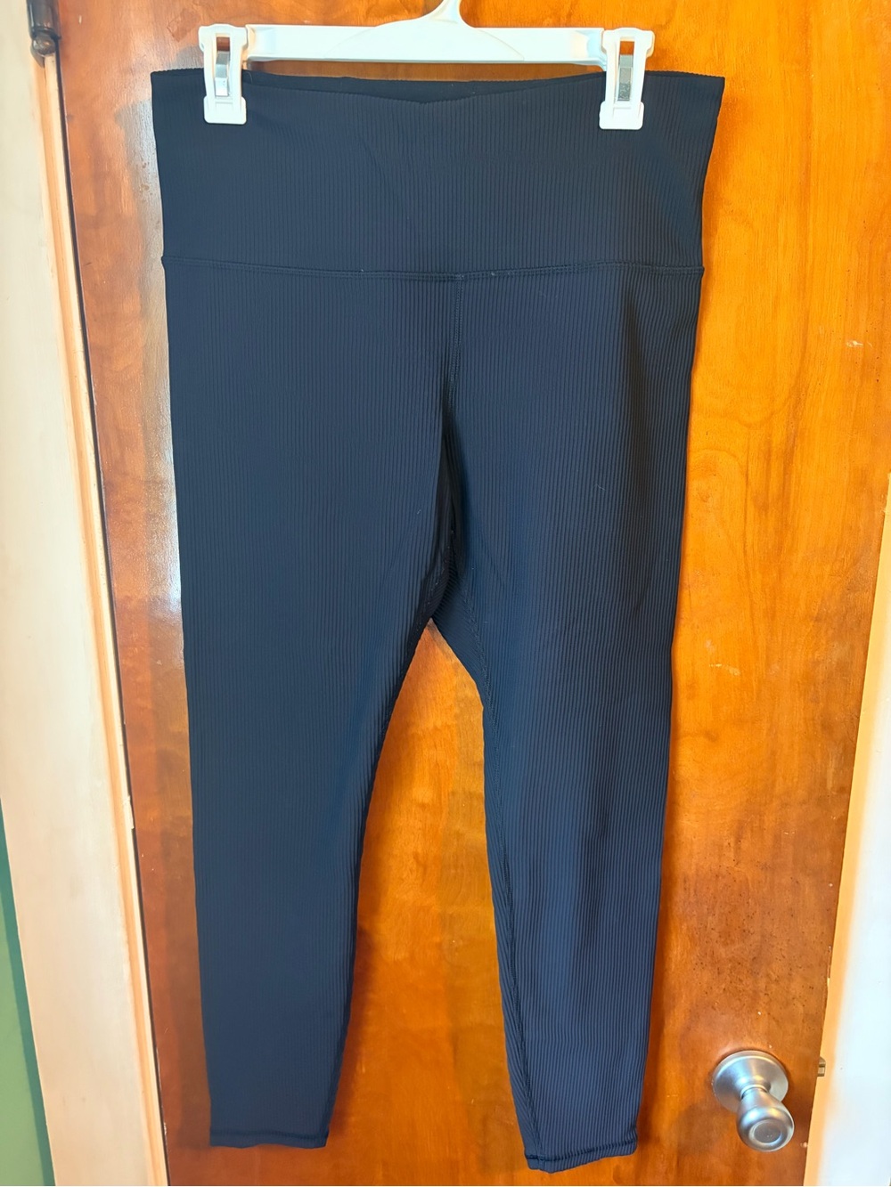 Athleta High-Waist Black Ribbed Leggings